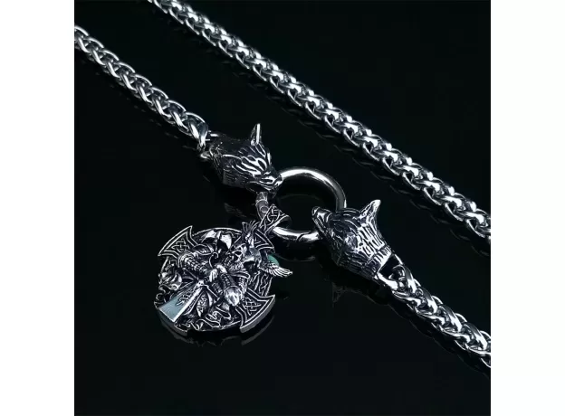 PENDANT NECKLACE STAINLESS STEEL WOLF HEAD CHAIN DOMINEERING MEN NECKLACE JEWELRY