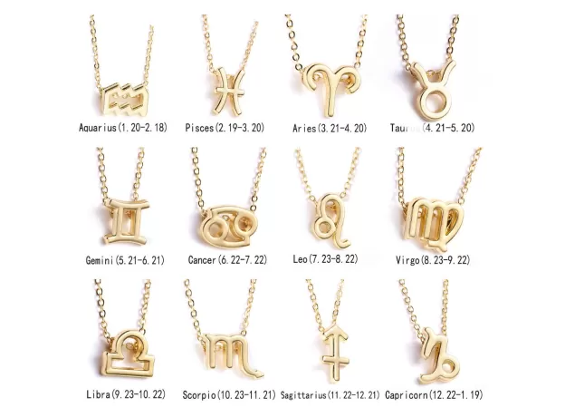 NECKLACE GOLD FEMALE MODELS 12 CONSTELLATION LEO ARIES NECKLACE PENDANT FASHION NECKLACE FOR WOMEN