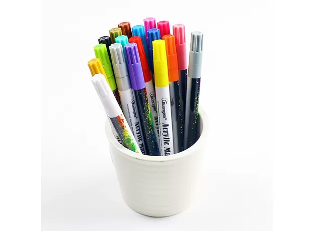 0.5MM ACRYLIC DRAWING GRAFFITI MARKER PEN 18 COLORS SIGNING PEN  CERAMIC BLACK CARD PEN