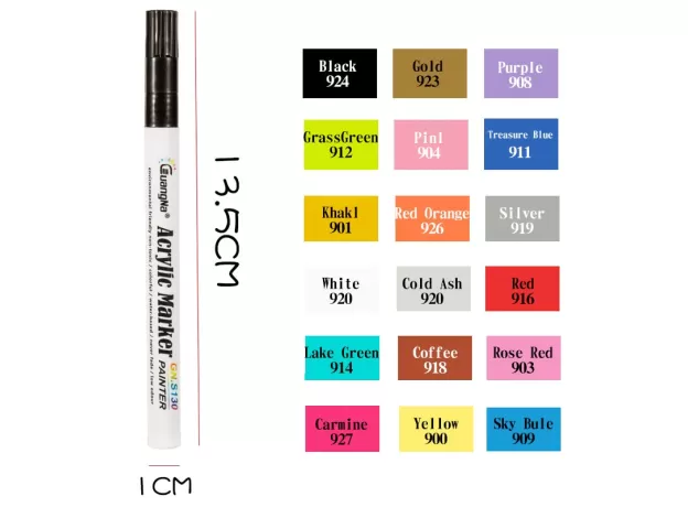 0.5MM ACRYLIC DRAWING GRAFFITI MARKER PEN 18 COLORS SIGNING PEN  CERAMIC BLACK CARD PEN
