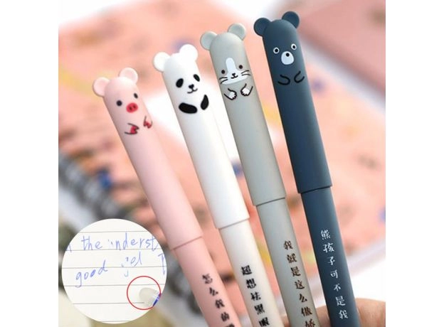 Cute Cat Erasable Pens Kawaii Cartoon Magic Ballpoint Pens For Kids Girls Gifts School Writing Supplies
