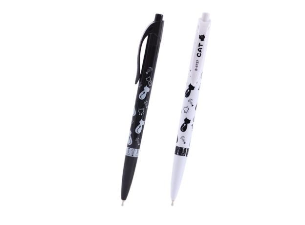 2PCS New Arrival 0.5mm School Office Pen Plastic Lovers Gift Ball Pen Cartoon Cat Ballpoint Pens