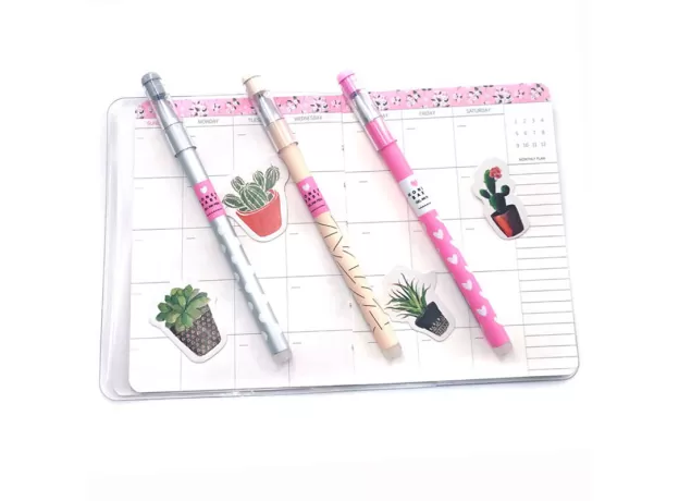 3 PCS/SET HEART DOTS ERASABLE PEN BLUE / BLACK INK CUTE BALLPOINT PEN