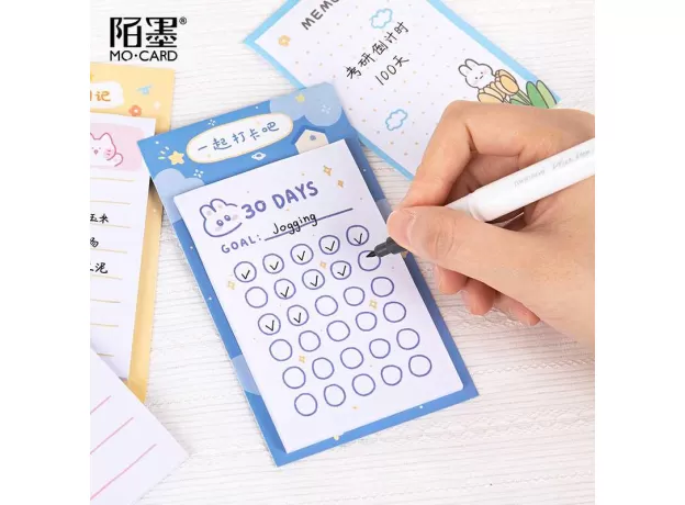 30 SHEETS/PACK CUTE WEEKLY & DAILY SCHEDULE MINI MEMO PAD N TIMES STICKY NOTES