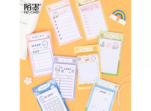 30 SHEETS/PACK CUTE WEEKLY & DAILY SCHEDULE MINI MEMO PAD N TIMES STICKY NOTES