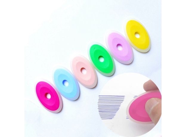 6pcs/set Neutral Erasable Pen Special Rubber Cute Cartoon Oval Eraser Children Students Stationery Gifts