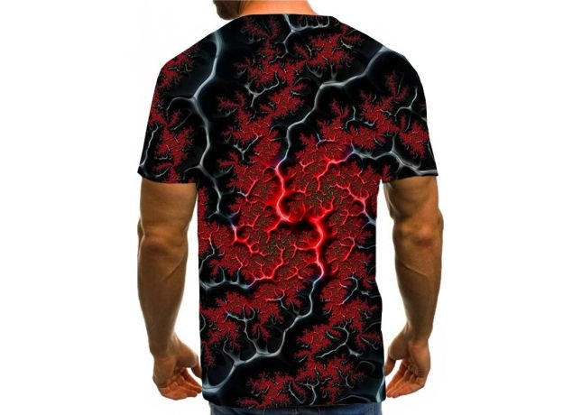 MEN TSHIRT SHORT SLEEVE 3D PRINTED LIGHTNING T-SHIRT UNIQUELY  RAINDROP T-SHIRT