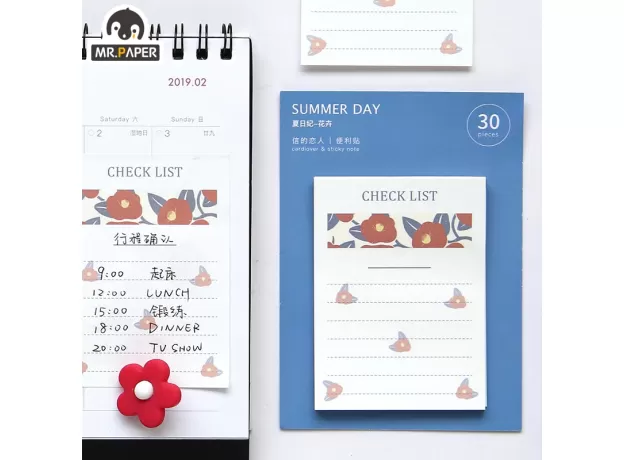 MR.PAPER 30PCS 12 DESIGN SUMMER DAY CAT ADORABLE ANIMAL NOTES STATIONERY