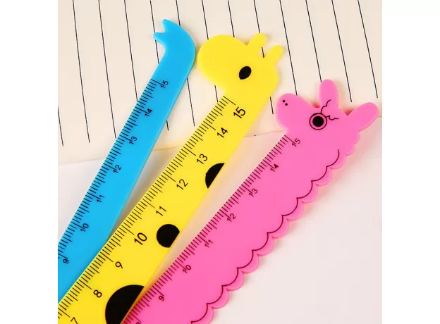STRAIGHT RULER PLASTIC KAWAII TOOL STATIONERY CARTOON DRAWING GIFT KOREAN OFFICE SCHOOL SUPPLIES