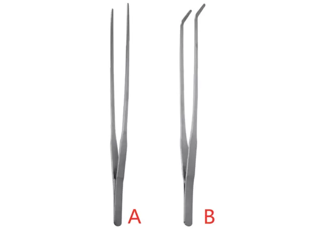 STAINLESS STEEL CURVED AQUARIUM TWEEZERS AQUARIUM PLANT SHRIMP REEF TWEEZER FISH TANK CLEANER