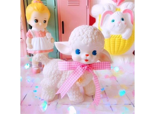 ADORABLE SHEEP STUFFED TOYS SHOWA BOW SHEEP GIRL SWEET HEART DECORATION DECORA