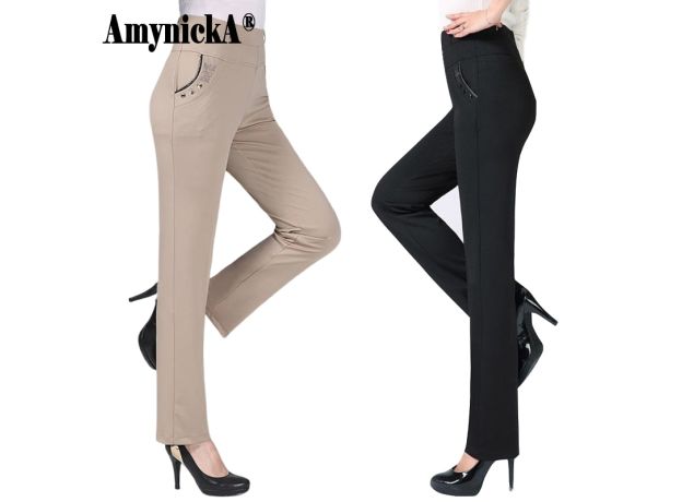 Casual pants for women baggy vintage aesthetic high waist loose Summer long suit trousers