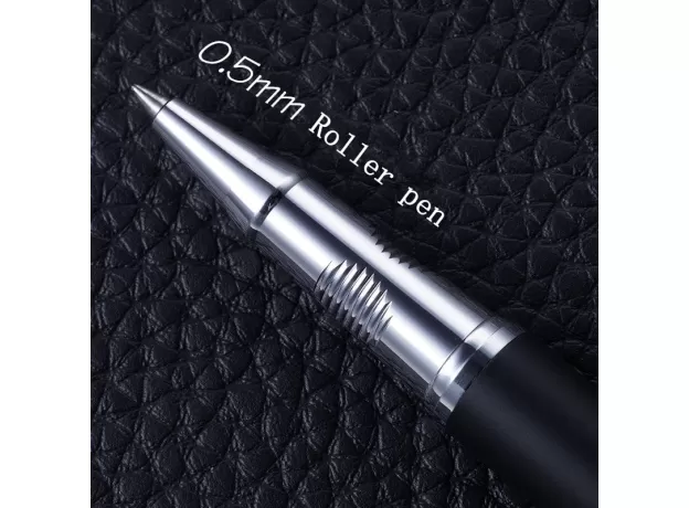 GRADE GEMS METAL ROLLER PEN MATTE BLACK BALL PEN OFFICE & SCHOOL STATIONERY WITH BLACK INK REFILL