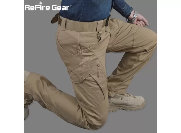 CARGO PANTS MEN COMBAT SWAT ARMY MILITARY PANTS COTTON MANY POCKETS STRETCH FLEXIBLE MAN