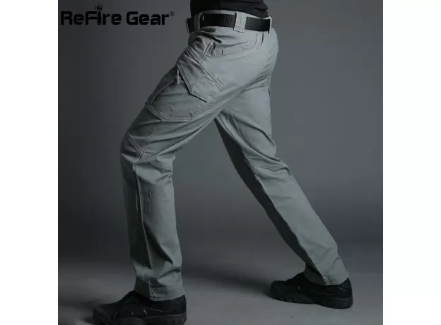CARGO PANTS MEN COMBAT SWAT ARMY MILITARY PANTS COTTON MANY POCKETS STRETCH FLEXIBLE MAN
