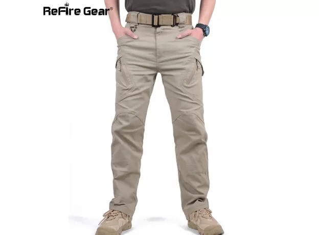 CARGO PANTS MEN COMBAT SWAT ARMY MILITARY PANTS COTTON MANY POCKETS STRETCH FLEXIBLE MAN
