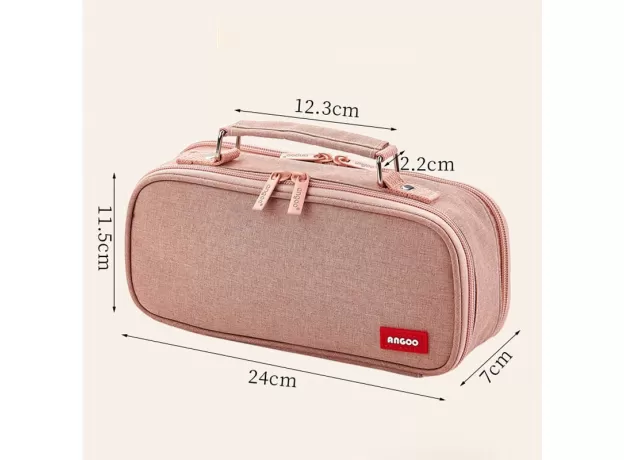 DOUBLE LAYER LARGE CAPACITY PENCIL CASE PENCIL BAG PORTABLE PEN BRUSHES POUCH BOX