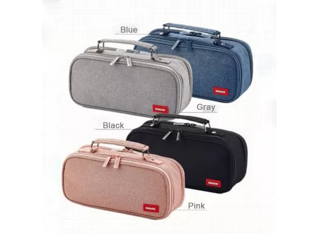 DOUBLE LAYER LARGE CAPACITY PENCIL CASE PENCIL BAG PORTABLE PEN BRUSHES POUCH BOX