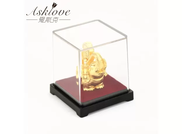 ELEPHANT FENG SHUI DECOR 24K GOLD FOIL ELEPHANT STATUE FIGURINE OFFICE ORNAMENT CRAFTS