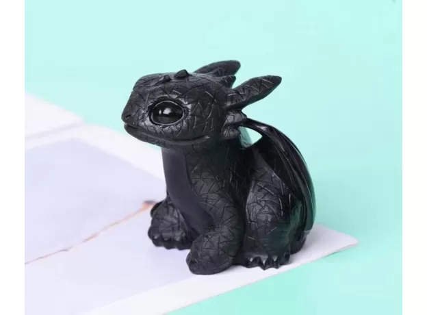 NATURAL OBSIDIAN QUARTZ TOOTHLESS DRAGON HAND CARVED CRYSTAL POLISHED QUARTZ HEALING STONES