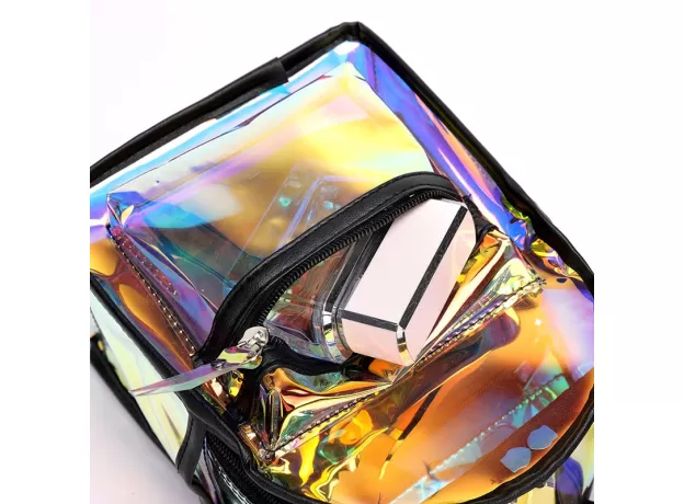 TRANSPARENT PVC  MINI CLEAR BACKPACK FOR WOMEN SHOULDER BAG CANDY COLORFUL TRAVEL TRANSPARENT WATERPROOF