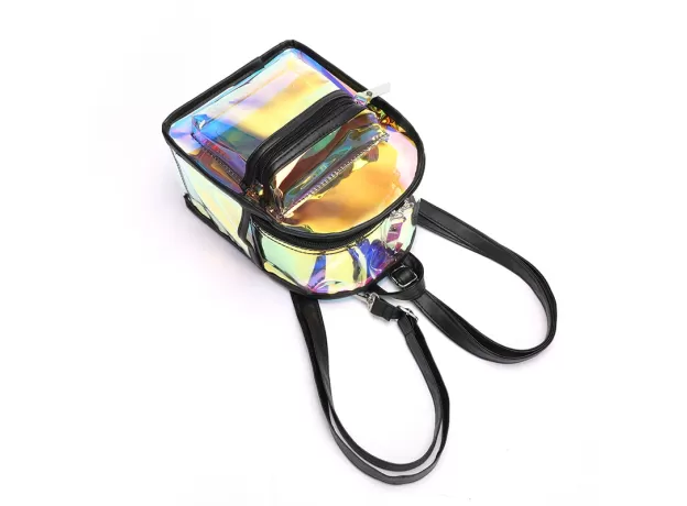 TRANSPARENT PVC  MINI CLEAR BACKPACK FOR WOMEN SHOULDER BAG CANDY COLORFUL TRAVEL TRANSPARENT WATERPROOF