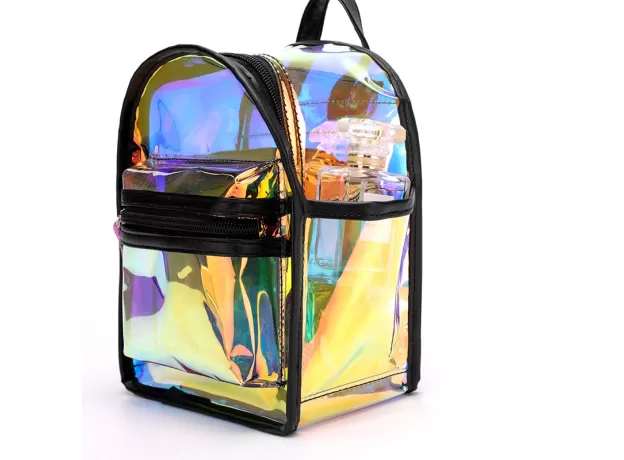TRANSPARENT PVC  MINI CLEAR BACKPACK FOR WOMEN SHOULDER BAG CANDY COLORFUL TRAVEL TRANSPARENT WATERPROOF