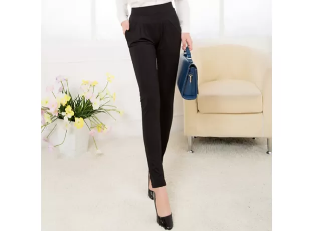 WOMEN'S CASUAL HAREM PANTS FASHION SOLID LOOSE PANTS MID WAIST PLUS SIZE LONG TROUSERS