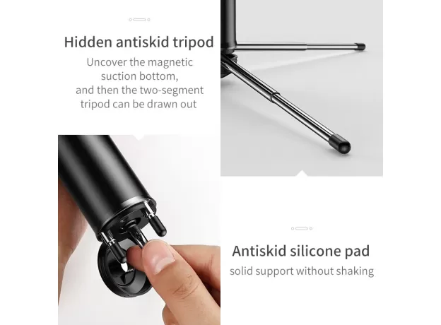 WIRELESS BLUETOOTH SELFIE STICK WITH EXTENDABLE MONOPOD REMOTE SELFIE STICKS TRIPOD