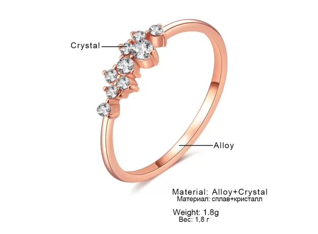 WOMEN RING FINGER JEWELRY ROSE GOLD /SLIVER /GOLD COLOR RHINESTONE CRYSTAL OPAL RINGS