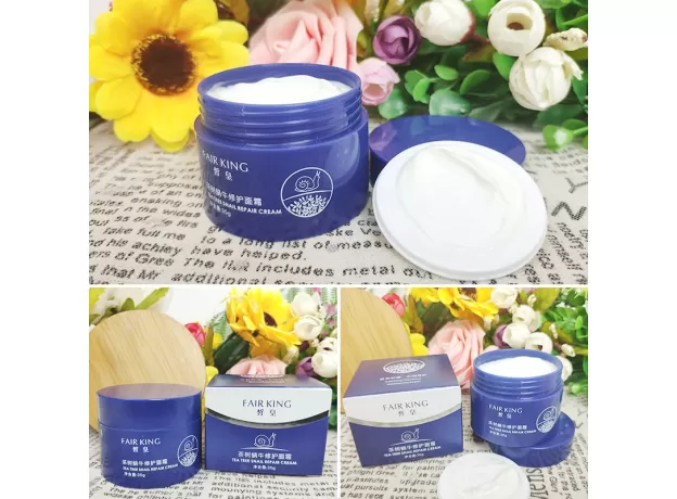 TEA TREE SNAIL FACE CREAM HYALURONIC ACID MOISTURIZER WHITENING ANTI WRINKLE ANTI AGING SERUM