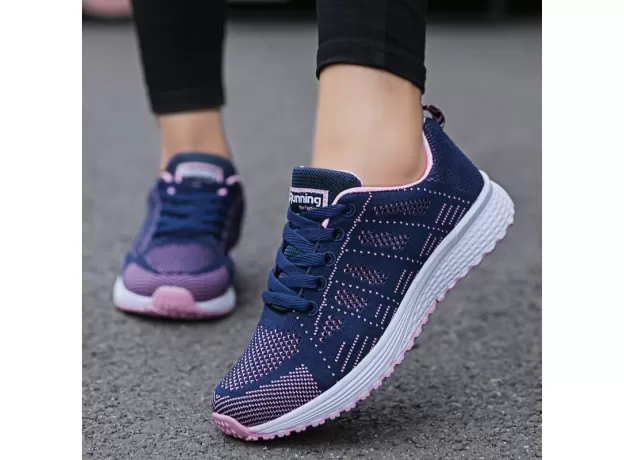 WOMEN CASUAL SHOES FASHION BREATHABLE WALKING MESH FLAT SHOES