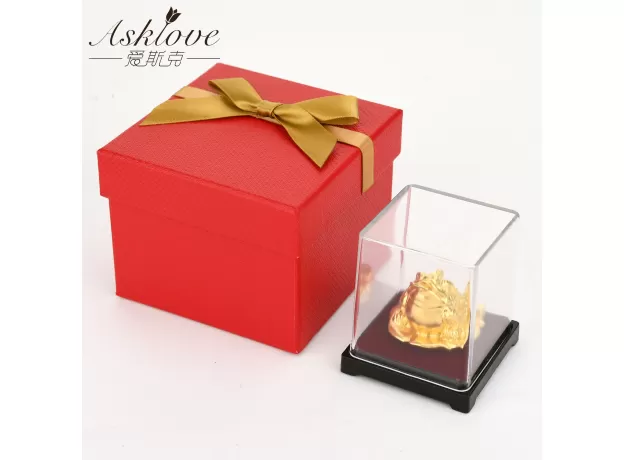 24K GOLD FOIL FROG FENG SHUI TOAD CHINESE GOLDEN FROG MONEY LUCKY FORTUNE WEALTH