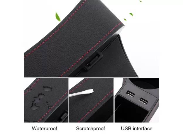 CAR ORGANIZER SEAT GAP BOX LEATHER CAR SEAT GAP ORGANIZER