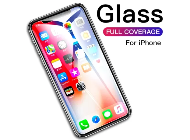 FULL COVER GLASS ON THE FOR IPHONE 7 8 6 6S PLUS SE 2020 5 5S TEMPERED GLASS