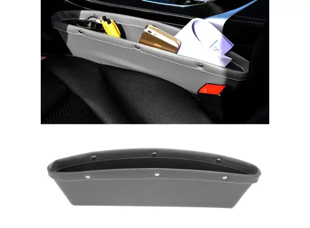 1PCS CAR SLIT BOX ORGANIZER PU LEATHER CATCH CATCHER CADDY CAR SEAT GAP POCKET STORAGE