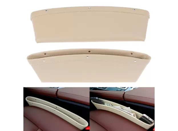 1PCS CAR SLIT BOX ORGANIZER PU LEATHER CATCH CATCHER CADDY CAR SEAT GAP POCKET STORAGE
