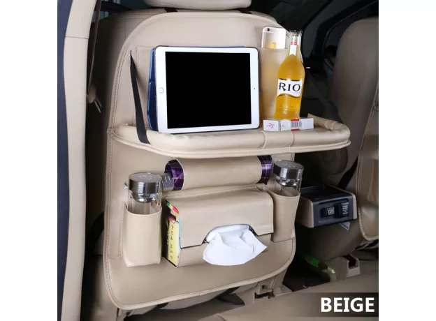 PU LEATHER PAD BAG CAR SEAT BACK ORGANIZER