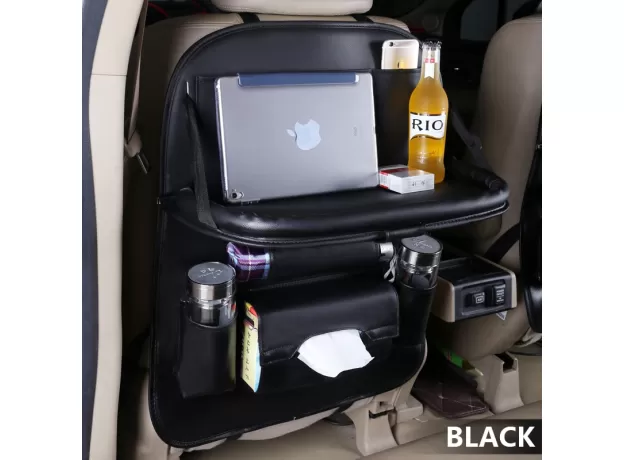PU LEATHER PAD BAG CAR SEAT BACK ORGANIZER