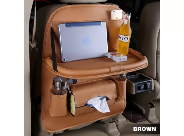 PU LEATHER PAD BAG CAR SEAT BACK ORGANIZER
