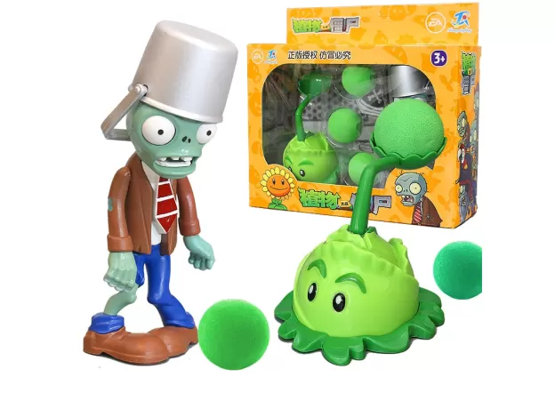 LARGE GENUINE PLANTS VS. ZOMBIE TOYS  COMPLETE SET OF BOYS EJECTION SOFT SILICONE ANIME ACTION FIGURES