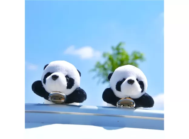 2PCS SUPER CUTE PANDA BEAR BROOCH PANDA PINS ANIMAL BROOCHES SOFT PLUSH TOY ACCESSORIES LOVE PANDA