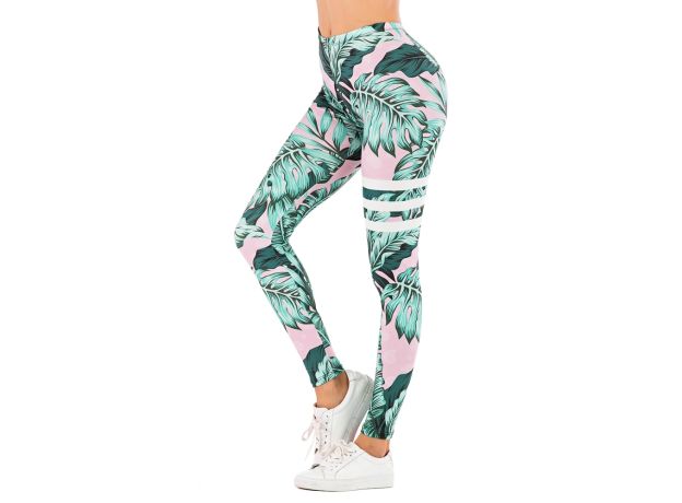 Brand Sexy Women Legging leaf Printing Fitness leggins