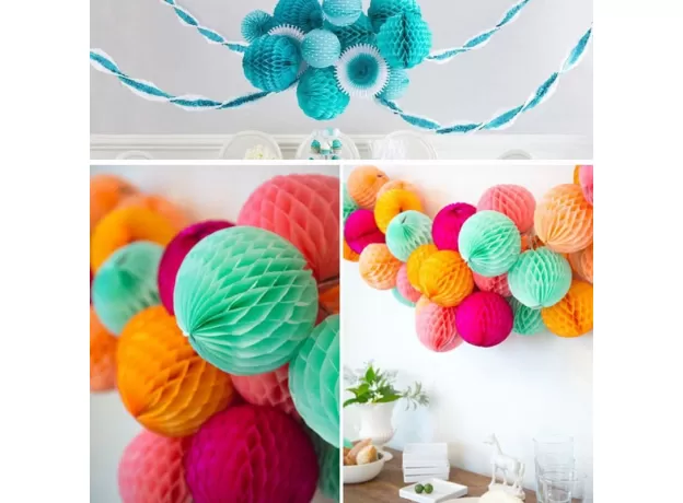 PRETTY 10INCH 25CM HONEYCOMB BALL PAPER FLOWER DIY HANGING PAPER BALL