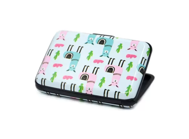 WOMEN FASHION COLOR PRINTING RFID ANTI-THEFT BUSINESS CARD BOX CREDIT CARD POCKET WALLET