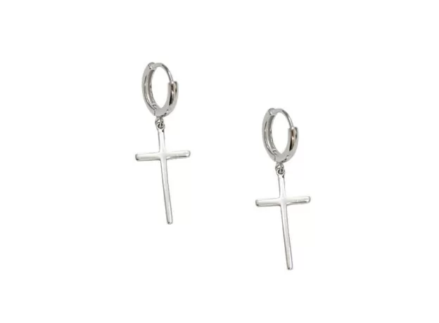 SILVER CROSS DANGLE EARRINGS FOR WOMEN  NEW TREND LADY FASHION JEWELRY
