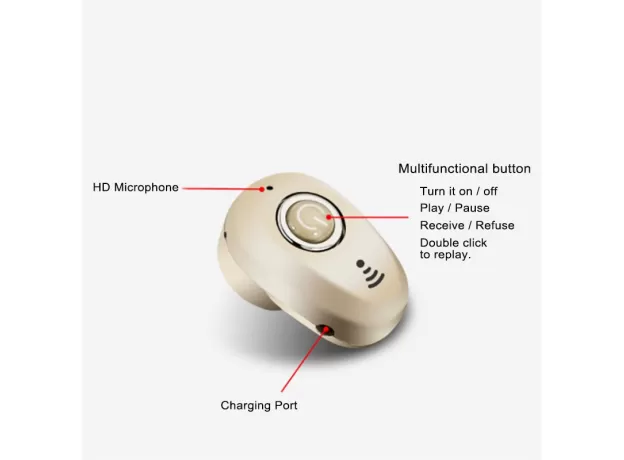 MINI INVISIBLE TURE WIRELESS EARPHONE NOISE CANCELLING BLUETOOTH HEADPHONE