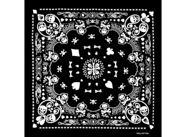 DESIGN FASHION HIP HOP 100% COTTON SKULL BANDANA SQUARE SCARF BLACK PAISLEY BICYCLE HEADBAND