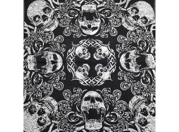 DESIGN FASHION HIP HOP 100% COTTON SKULL BANDANA SQUARE SCARF BLACK PAISLEY BICYCLE HEADBAND