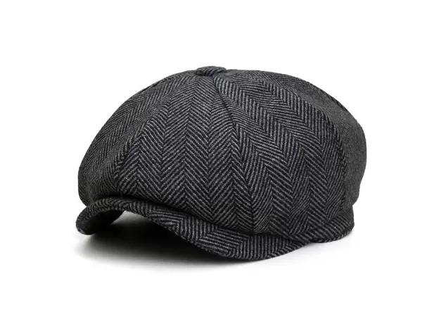 PLUS SIZE PEAKY BLINDERS MEN BERETS HAT AUTUMN NEW VINTAGE HERRINGBONE OCTAGON CAP